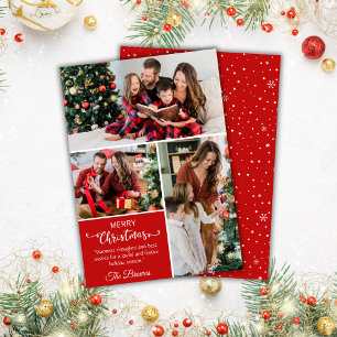 Tarjeta Festiva Tres collages de fotos modernos, lindos y simples 