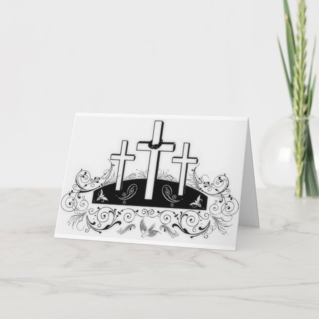 Tarjeta Festiva Tres cruces (Anverso)