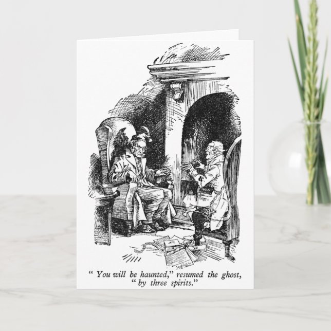 Tarjeta Festiva Tres espíritus (con texto) (Anverso)