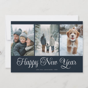 Tarjeta Festiva Tres Fotos Año Nuevo