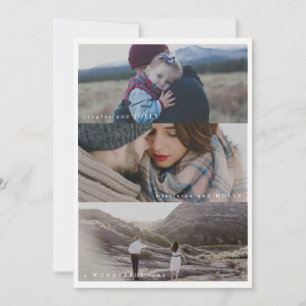 Tarjeta Festiva Tres fotos Felices Fiestas