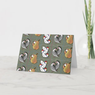 Tarjeta Festiva Tres gallinas francesas