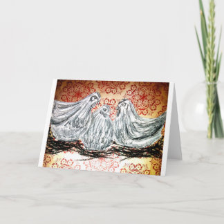 Tarjeta Festiva Tres gallinas francesas