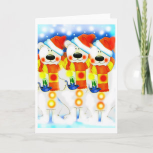 Tarjeta Festiva Tres hombres de nieve en los Navidades