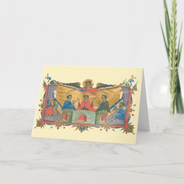 Tarjeta Festiva Tres jóvenes retro-armenios con carnet de alto hor (Anverso)