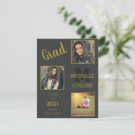 Tarjeta Festiva Tres marcos de graduación simple