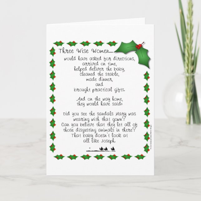 Tarjeta Festiva Tres mujeres sabias (Anverso)