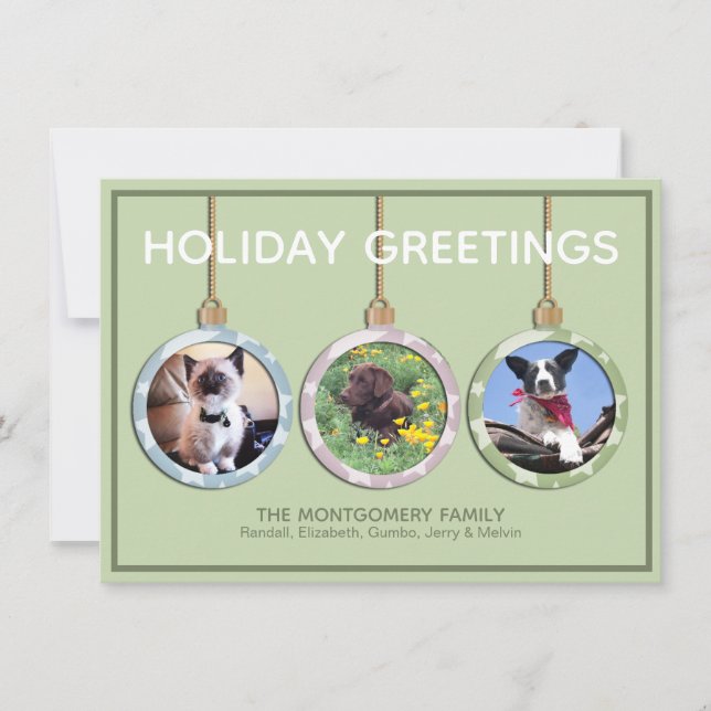 Tarjeta Festiva Tres Navidades de fotografía del Personalizado de  (Anverso)