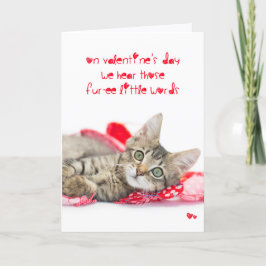 Tarjeta Festiva Tres pequeñas palabras gatito Valentine