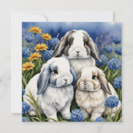 Tarjeta Festiva Tres pequeños conejos de conejo