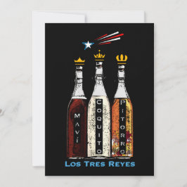 Tarjeta Festiva Tres reyes boricuas de Puerto Rico