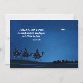 Tarjeta Festiva Tres Reyes Magos acercándose a Belén - Personaliza