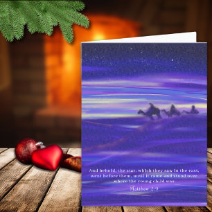 Tarjeta Festiva Tres Reyes Magos Acuarela Religioso Cristiano
