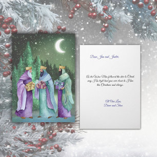 Tarjeta Festiva Tres Reyes Magos en su viaje sagrado