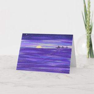 Tarjeta Festiva Tres Reyes Magos hermosa acuarela