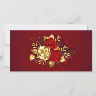 Tarjeta Festiva Tres Rosas Joyas