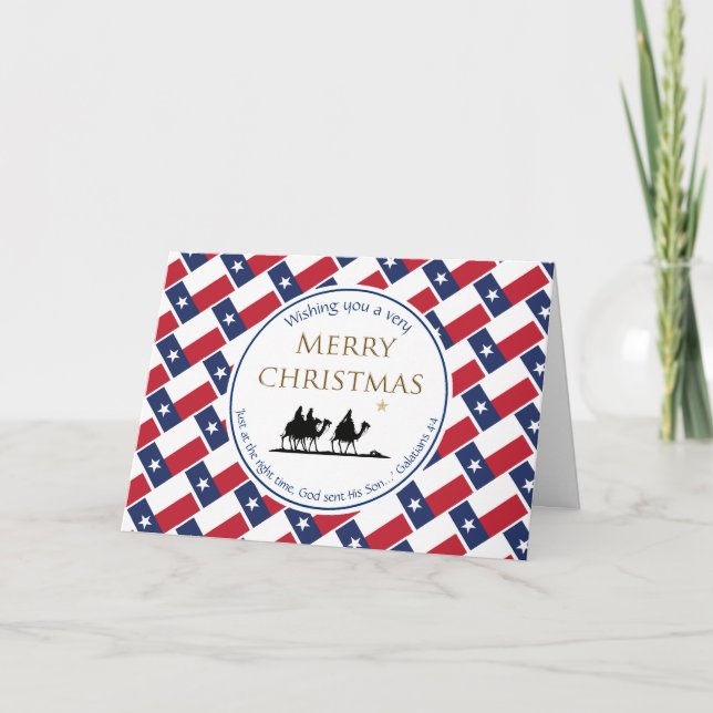 Tarjeta Festiva Tres sabios Navidades de TEXAS (Anverso)
