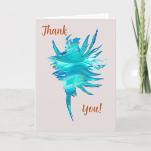 Tarjeta Festiva Tres siluetas de onda de concha multicolor