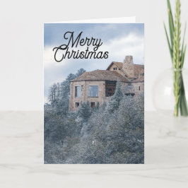 Tarjeta Festiva Tributo a la escena invernal de North Rim Lodge