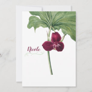 Tarjeta Festiva Trillium Botánico
