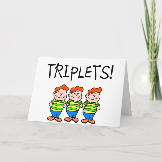 Tarjeta Festiva Trillizos (niños) (Anverso)