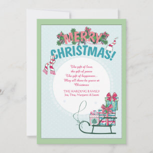 Tarjeta Festiva Trineo de Regalos