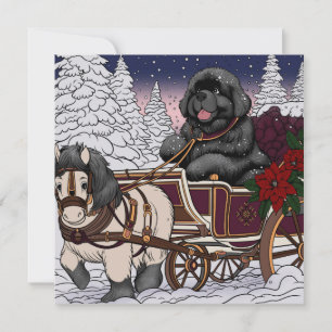 Tarjeta Festiva Trineo de Santa de Terranova