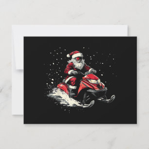 Tarjeta Festiva Trineo Motorizado de Moto de Nieve de Papá Noel Di