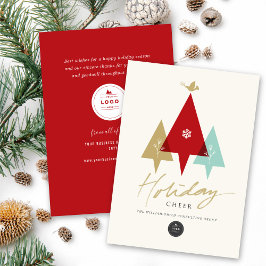 Tarjeta Festiva Trio Trees Dove Y Holiday Alegran A Los Negocios M