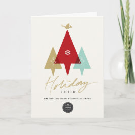 Tarjeta Festiva Trio Trees Dove Y Holiday Alegran A Los Negocios M