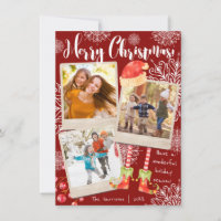 Triple foto Navidades rojos y blancos | Personaliz