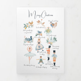 Tarjeta Festiva Tríptica 12 días de Navidades personalizados