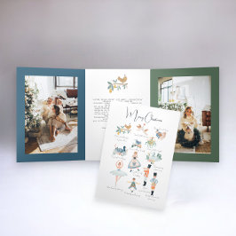 Tarjeta Festiva Tríptica 12 días de Navidades personalizados