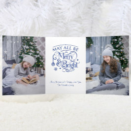 Tarjeta Festiva Tríptica 4 grandes Navidades de foto mora y brillante Tri-F