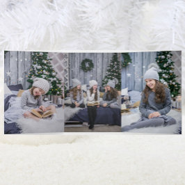 Tarjeta Festiva Tríptica 4 grandes Navidades de fotos moras y brillantes