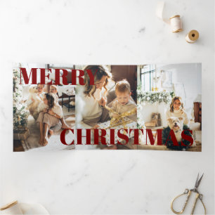 Tarjeta Festiva Tríptica 9 Foto Oh Qué Diversión Navidades Personalizadas