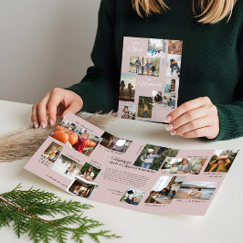 Tarjeta Festiva Tríptica Año en momentos Navidades de Collage de fotos fami