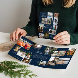 Tarjeta Festiva Tríptica Año en momentos Navidades de Collage de fotos fami