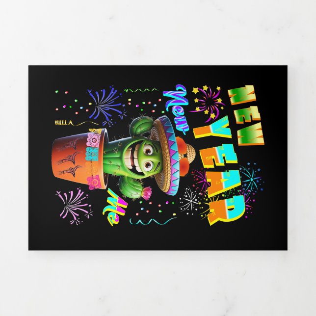 Tarjeta Festiva Tríptica Año Nuevo Yo Nueva (Foto de portada)