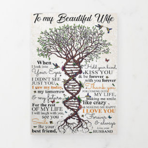 Tarjeta Festiva Tríptica Arte de esposa para mi hermosa esposa