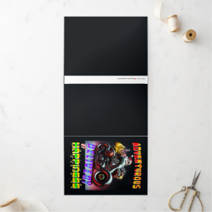 Tarjeta Festiva Tríptica Aventurosa Entrega De La Felicidad