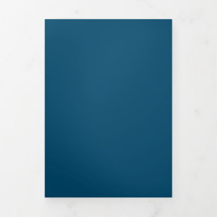 Tarjeta Festiva Tríptica Azul Oceánico #00486B, Verde Escarabajo
