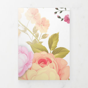 Tarjeta Festiva Tríptica Barcos de Rosas 4