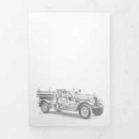 boceto de lápiz de camión de bomberos antiguo dibu