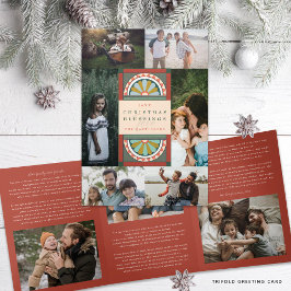 Tarjeta Festiva Tríptica Boletín de Navidad de Archivo de Arco Central