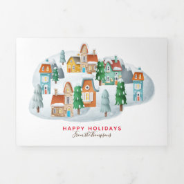 Tarjeta Festiva Tríptica Boletín de Navidades de revisión de año fotográfic