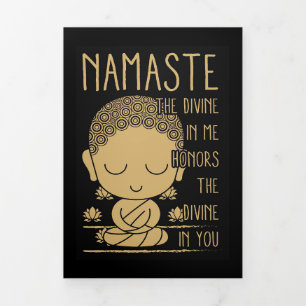 Tarjeta Festiva Tríptica Buda Namaste Lo Divino En Mí