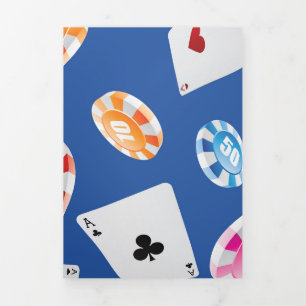 Tarjeta Festiva Tríptica Casino, accesorios de juegos patrón 6