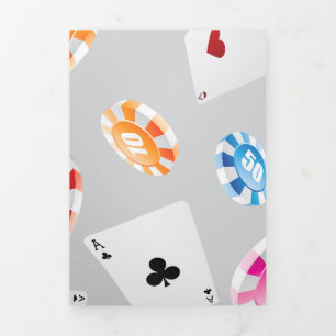 Tarjeta Festiva Tríptica Casino, accesorios de juegos patrón 8