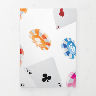 Tarjeta Festiva Tríptica Casino, patrón de accesorios de juegos